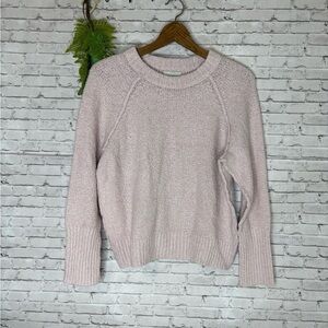 Lucky Brand Pale Pink Cotton Blend Crewneck Knit Sweater